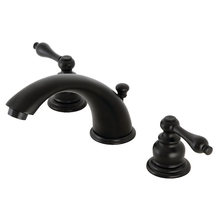 Kingston Brass KB970AL Widespread Bathroom Faucet with Retail Pop-Up, Matte Black KB970AL